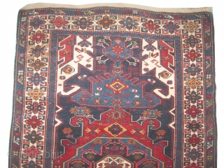 
Kouba Caucasian, knotted circa in 1915 antique, 184 x 124 (cm) 6'  x 4' 1"  carpet ID: HWB-1
The black knots are oxidized. The knots the weft and the warp threads  ...