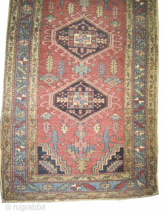Heriz Persian, knotted circa in 1920. 172 x 100 (cm) 5' 8" x 3' 3"  carpet ID: K-3284
The brown color is oxidized, uniformly short pile, the knots are hand spun wool,  ...