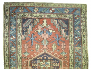 Heriz Persian, knotted circa in 1920. 172 x 100 (cm) 5' 8" x 3' 3"  carpet ID: K-3284
The brown color is oxidized, uniformly short pile, the knots are hand spun wool,  ...