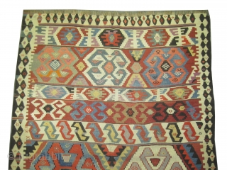 

Shirvan kilim Caucasian, woven circa in 1890 antique, collector's item, 292 x 152 (cm) 9' 7" x 5'  carpet ID: A-458
In perfect condition, woven with hand spun wool, certain places the  ...