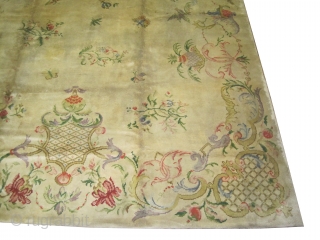 
Cogolin savonnerie French circa 1935 Semi-antique. Size: 535 x 345 (cm) 17' 6" x 11' 4" 
 carpet ID: P-5615
The knots are hand spun wool, high pile, perfect condition, all over floral  ...