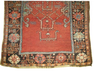 
Konya Ladik Anatolian, knotted circa 1890 antique, collectors item, 129 x 98 cm, ID: K-3148
In good condition, thick pile, soft, the edges have minor problems. The knots, the warp and the weft  ...