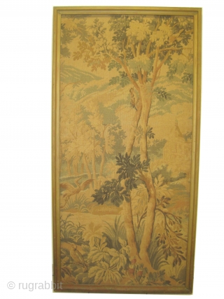 French tapestries old circa 1935, surrounded with wooden frame, in good condition.
72 x 144 cm and 82 x 144 cm             
