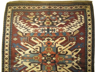  	

Tchelaberd Caucasian knotted circa in 1922, antique, collector's item. 218 x 170 (cm) 7' 2" x 5' 7"  carpet ID: V-84
In perfect condition, one cm thick pile, the black knots  ...