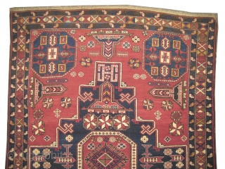 

Konakent Caucasian knotted circa in 1920 antique, 189 x 134  carpet ID: H-333
The black knots are oxidized, the knots are hand spun wool, the warp and the weft threads are wool,  ...