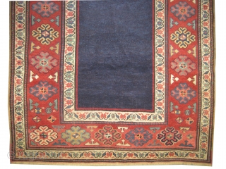 	

Talish Caucasian, knotted circa in 1875, antique, collector's item, 220 x 116 (cm) 7' 3" x 3' 10"  carpet ID: K-4413
The black knots are oxidized, the warp and the weft threads  ...