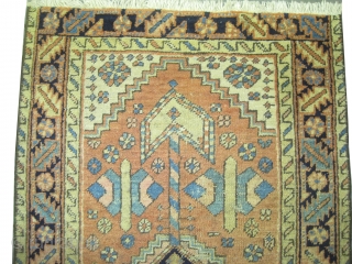 
Heriz Persian knotted circa in 1916 antique, 139 x 79 cm  carpet ID: K-4564
The brown knots are oxidized, the knots are hand spun wool, from the two edges the last tiny  ...