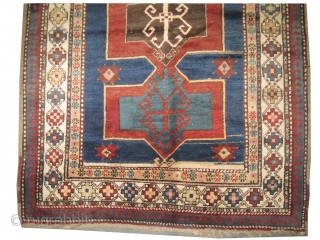 


Fachralo-Kazak Caucasian knotted circa in 1910 antique, collector's item, 210 x 152 (cm) 6' 11" x 5'  carpet ID: V-148
The black knots are oxidized. The knots, the warp and the weft  ...