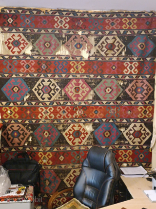 150 YEARS OLD TURKISH KILIM
210*270 cm
Vegetable dye
irajalvanian13@gmal.com
free shipping with FedEx from Ankara                     