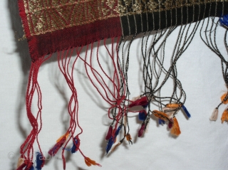 Woman's shoulder cloth, "salandang", silk, cotton, metal-wrapped thread songket; 72" x 26", Minangkabau people, Tanung Sungayang, Sumatra [1925]               