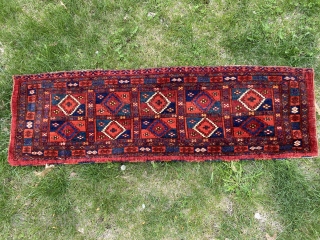 SOLD! Thanks! Anyone redecorating and looking for a splash of color? Ersari torba! 54”x17”. Natural dyes. Splendid orange like a Tekke! Please inquire as to price.       