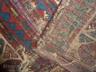 Small 'runner' two border parts of a caucasian carpet put together,  206 x 66 cm , 6.75 x 2.16 ft.            