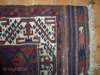 Lovely small antique baluch rug, good colours, 90 x 170 cm,                      