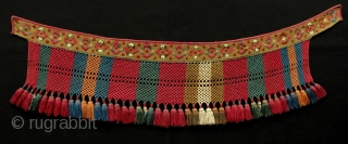 Kungrat Animal Decoration,Uzbekistan,19th century,20x80cm,silk embroidery on wool woven strap with silk tassels,all natural colors.Beautiful,Fine,Rare!                   