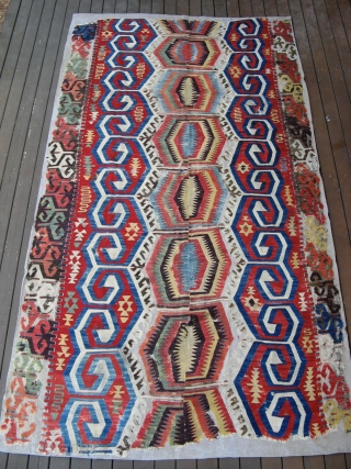 Early Anatolian Kilim, ca. 1800, 170x300cm. Great colors! Powerful and Dynamic!                      