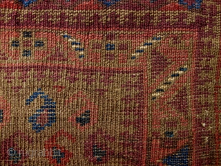 Timuri Baluch Prayer Rug,95x110cm,late 19th century,very unusual design,great colors,fine weave.FUN!!!                       