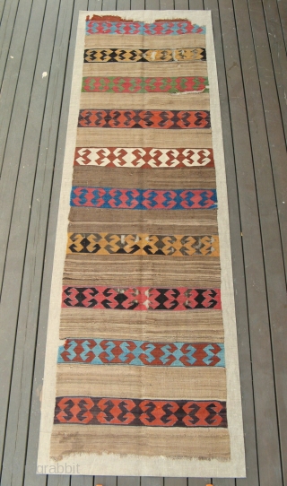 Early Anatolian Kilim Fragment,75x270cm.                             