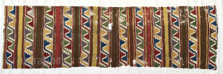 Central Anatolian banded kilim fragment, 1st half 19th c., 78 x 261 cm, professionally mounted on cloth. 
Contact: matthiaswohlgemuth@gmx.ch              