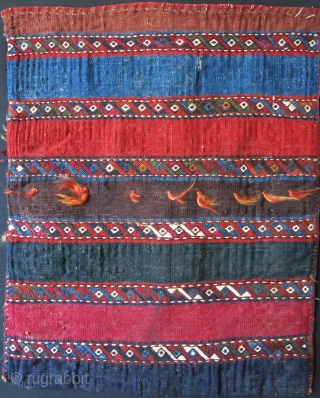 East Anatolia, Marash Kurdish sumak bag. Angora tassels with all natural colors. Second half of 19th century.                