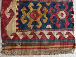 Shahsavan kilim bag face fragment. All good colors. 19th century. Size: 69 cm x 33 cm (27" x 13").              