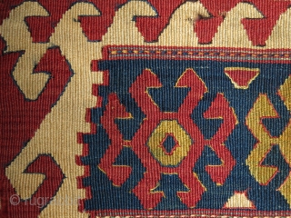 Shahsavan kilim bag face fragment. All good colors. 19th century. Size: 69 cm x 33 cm (27" x 13").              