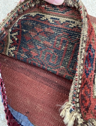 Small Baluch Bag/Chanteh with nice saturated colors and design - 17" x 16" - 43 x 41 cm               