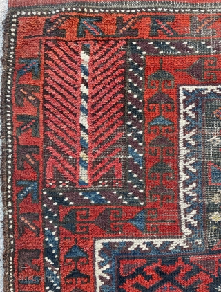 Baluch Prayer Rug that appears to have wear consistent with devotional use - 34" x 49" - 86 x 124 cm            