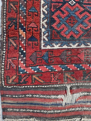 Baluch Prayer Rug that appears to have wear consistent with devotional use - 34" x 49" - 86 x 124 cm            