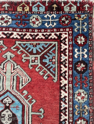 Central Anatolian Ladik Yastik with wonderful drawing and colors - circa 1875 - 25" x 51" - 63 x 129 cm            