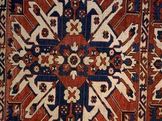 # 5225 Eagle Kazak rug, Southeast Caucasus, Circa 1875 or earlier, 4-6 x 7-5 ft.

  info@hazaragallery.com                