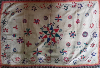 Antique kantha west bengal, quilt, India                           
