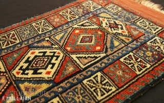 Antique Persian Kurdo Rug, ca. 1920,

70 × 36 cm (2' 3" × 1' 2")                   