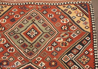 Lovely Kilim Kashkai (Qashqay) 1920-1950,

238 × 147 cm (7' 9" × 4' 9"),

The price for Extra EU citizens/UE Companies: €778.00,

This piece has a geometric design with lovely colors.     