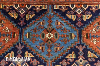 Antique Persian Afshari Rug, ca. 1900
145 × 115 cm (4' 9" × 3' 9")
                   