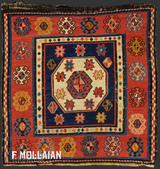 Antique Persian Shahsavan Rug | Contact: info@mollaianrugs.com |  54 × 56 cm (1' 9" × 1' 10")               
