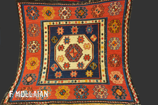 Antique Persian Shahsavan Rug | Contact: info@mollaianrugs.com |  54 × 56 cm (1' 9" × 1' 10")               