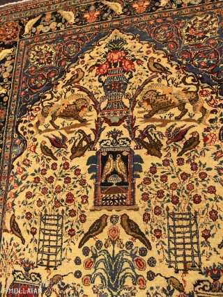 This is an Antique Persian Tehran Rug, ca. 1920
227 × 142 cm (7' 5" × 4' 7")

                