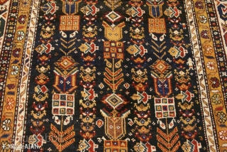 This is an antique Kurdish rug from the northwest of Persia and it was woven circa 1920. It has been woven on a 100% wool foundation with all wool pile and all  ...