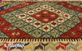 Beautiful Antique Turkish Aydin Kilim, ca. 1900,
202 × 130 cm (6' 7" × 4' 3")                  