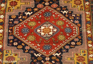 This is an antique Khila rug woven in the Caucasus mountains during the end of the 19th century circa 1880 and measures 173x 123CM in size. the field is designed with three  ...