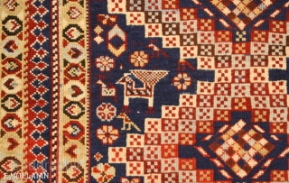 Lovely Antique Caucasian Shirvan Rug, 1880-1900,

150 × 104 cm (4' 11" × 3' 4"),

The price for Extra EU citizens/UE Companies: €1,598.36.
            