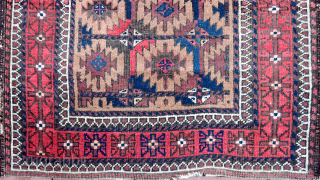 Antique Baluch Rug-- approx 32 × 43” 

Light camel ground with soft colors and interesting abrash. Possibly Torbat-e-Jam, Khorasan province, northeast Persia.

Ex James Douglas personal collection. Mr. Douglas was a scholar and  ...