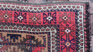 Antique Baluch Rug-- approx 32 × 43” 

Light camel ground with soft colors and interesting abrash. Possibly Torbat-e-Jam, Khorasan province, northeast Persia.

Ex James Douglas personal collection. Mr. Douglas was a scholar and  ...