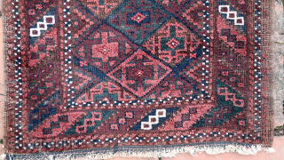 Baluch Balisht Small Rug-- approx 18 × 30” 
Plush little Sistan piece from Persia/Afghan border region. Note sporadic but symmetrical use of white elements in the border.

Ex James Douglas personal collection. Mr.  ...