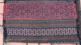 Large Weft Float Baluch Bag--approx 27 × 32”

Complete bag; so finely wrought it dazzles (in person). Likely Khorosan.

Ex James Douglas personal collection. Mr. Douglas was a scholar and aficionado of Mideast tribal  ...