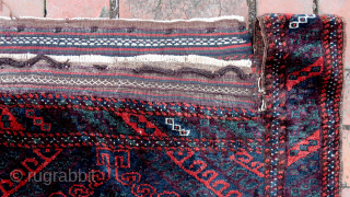 Sistan Baluch Khorgin Faces-- approx 29 × 30” 

Classic Sistan Khorgin faces with diamond medallion and piled side “bridges.” Thick and lustrous wool.

Ex James Douglas personal collection. Mr. Douglas was a scholar  ...