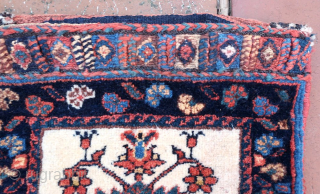 Diminutive  Afshar Chanta  Bag--12 × 12” 

Diminutive tribal textile with white field and bold flower pot motif. Likely Afshar.

CONDITION: Excellent/near mint.
Call Rob @ the shop for discussion of this piece  ...