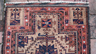 Salor Khani Baluch Prayer Rug-- approx 30 × 49”

Camel ground and soft colors. Very decorative tribal piece.

Ex James Douglas personal collection. Mr. Douglas was a scholar and aficionado of Mideast tribal weaving  ...