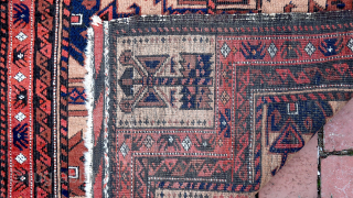 Salor Khani Baluch Prayer Rug-- approx 30 × 49”

Camel ground and soft colors. Very decorative tribal piece.

Ex James Douglas personal collection. Mr. Douglas was a scholar and aficionado of Mideast tribal weaving  ...