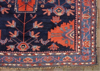 Tribal Kharaghan--  4 ft 9 inches x 9 ft 3 inches. This rug was sold to me as Bahktiari-Luri. But I don't think that is correct. Dyes and design are dead  ...